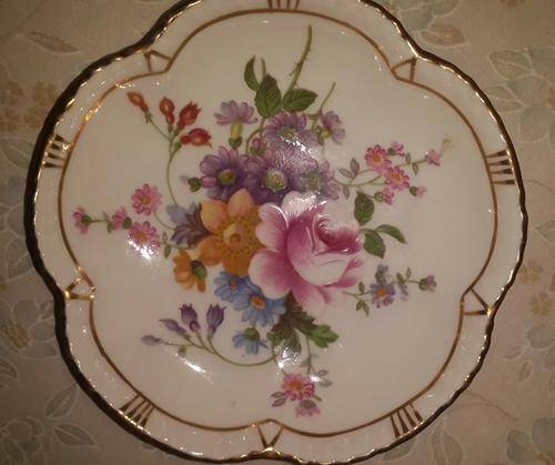 Royal Crown Derby "Derby Posies" gilt china sweet dish